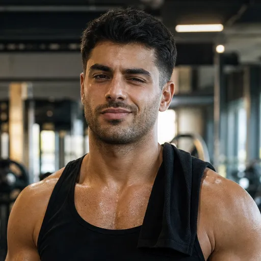 Portret van Yusuf, brandweerman, met AI gemaakt