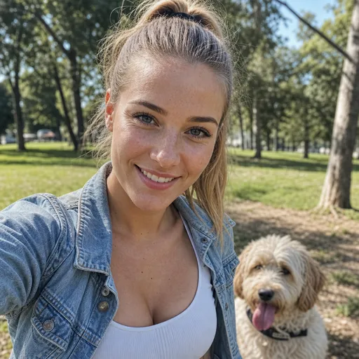 Zala, lastnica psa, portret, ustvarjen z AI